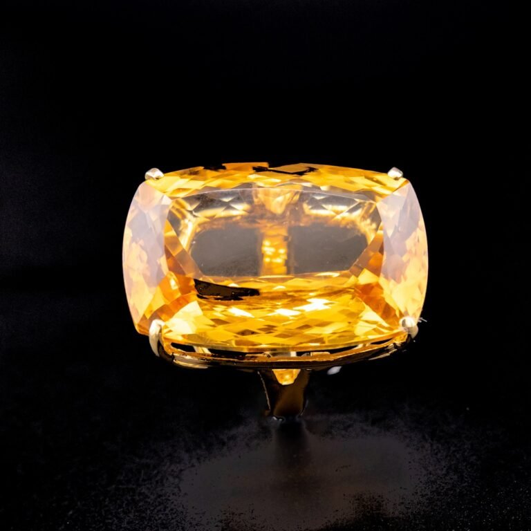 Citrine Gold Cocktail Ring – 79 Carat Statement Jewelry