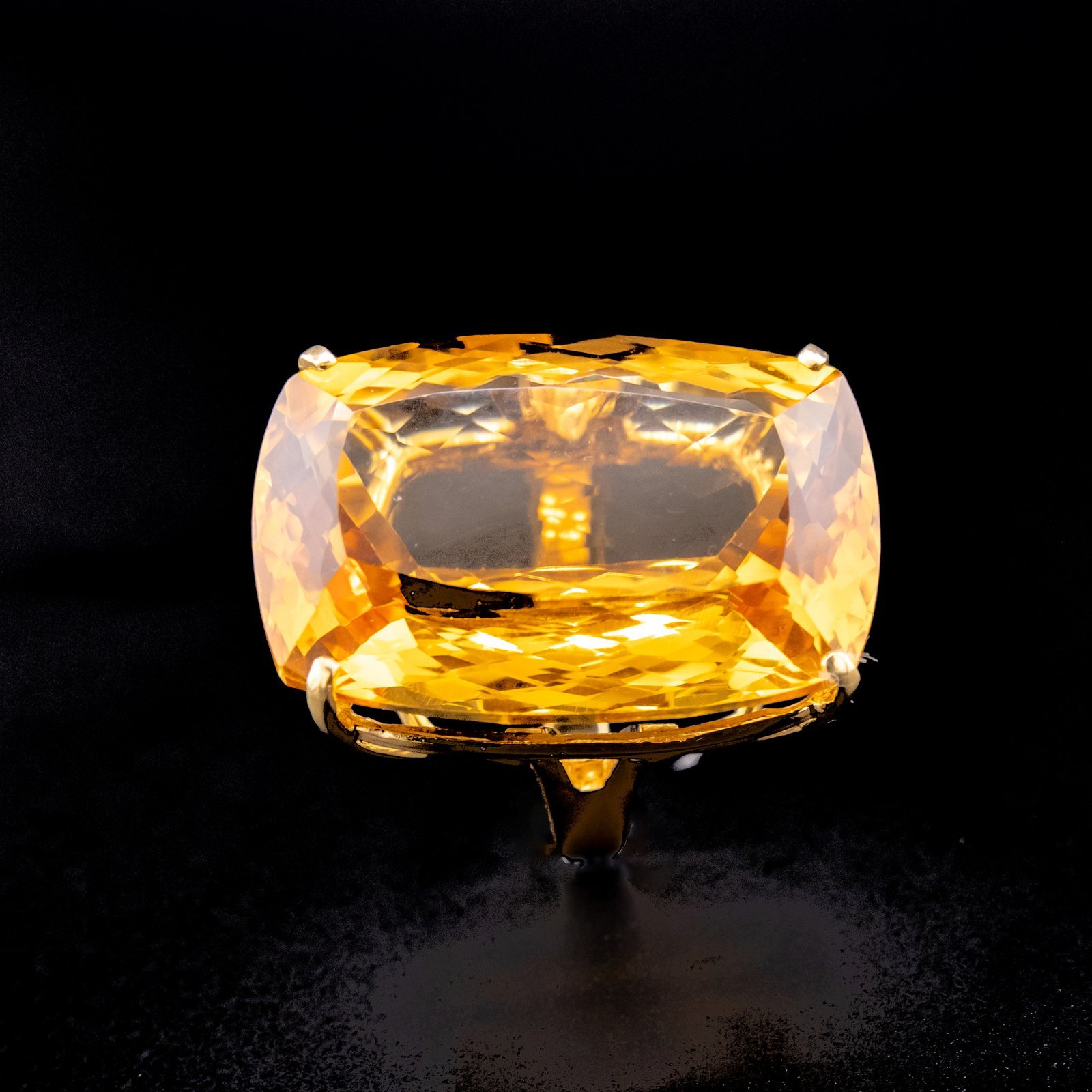 Citrine Gold Cocktail Ring – 79 Carat Statement Jewelry