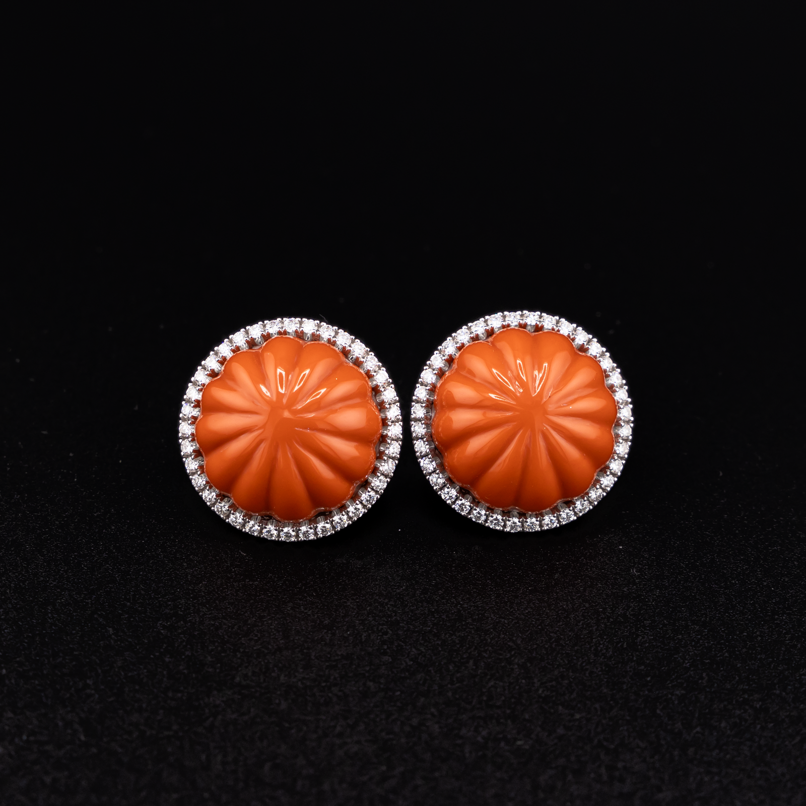 Coral Diamond Earrings by David Webb
