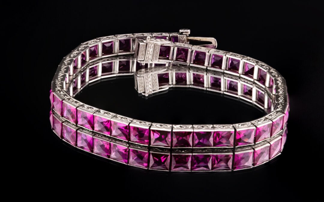 Platinum Ruby Art Deco Bracelet