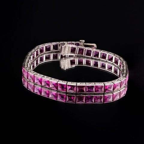 Platinum Ruby Art Deco Bracelet