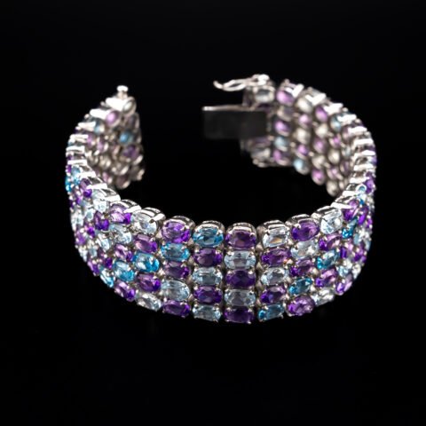 Topaz Amethyst Bracelet – Vibrant Gemstone Design in Fine Gold