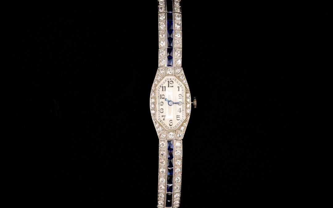 Sapphire Diamond Art Deco Watch