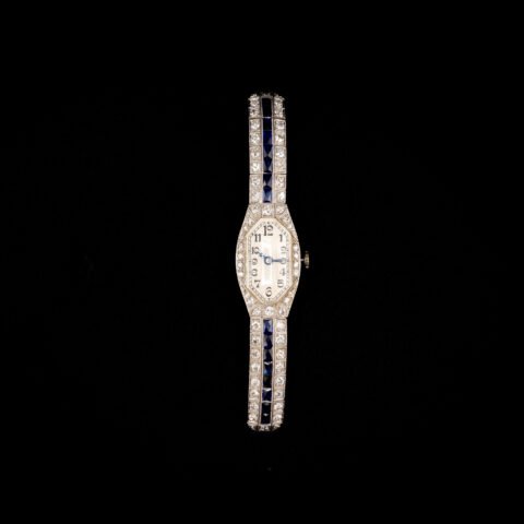 Sapphire Diamond Art Deco Watch