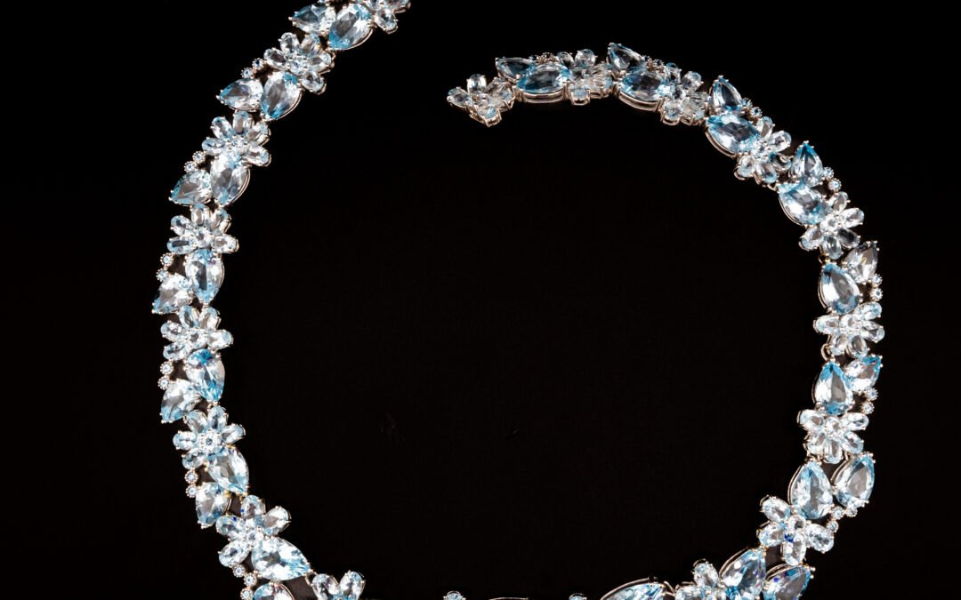 Blue Topaz Diamond Necklace