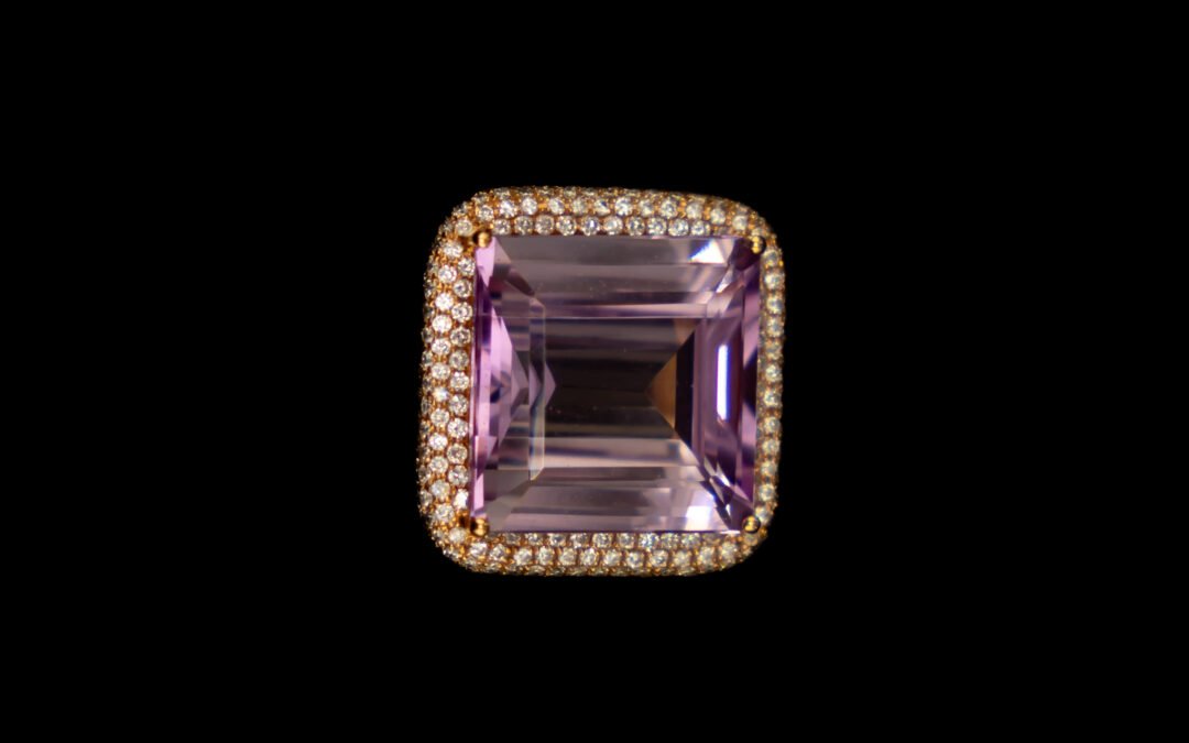 Pink Kunzite Diamond Ring