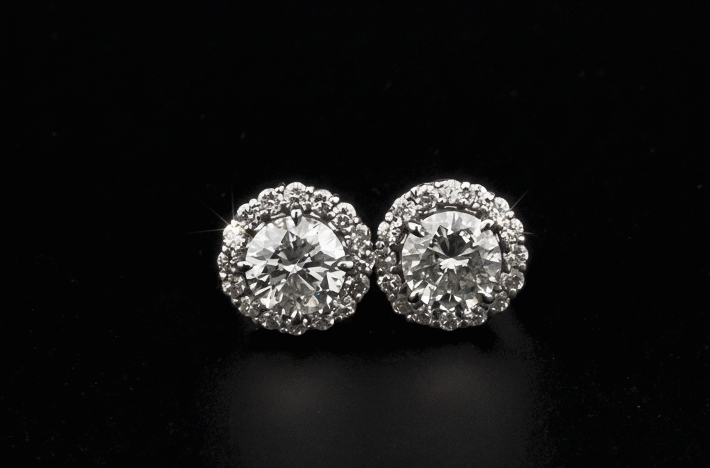 Diamond Cluster Statement Earrings