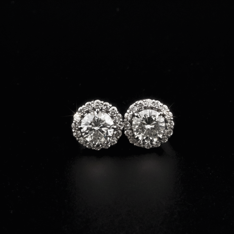 Diamond Cluster Statement Earrings